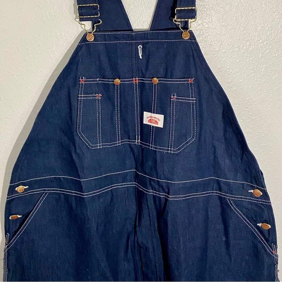 NEW Round House Denim Bib Overalls Men’s Size 50x34 100% Cotton Made in USA - Picture 5 of 13